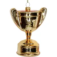 HD Collection Ornament kerstbal Champions Cup Glas Goud 10.4 cm