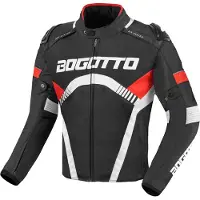Bogotto Boomerang Waterdichte Zwart Rood Textiele Motorjas Maat S