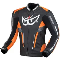 Berik Air-B Zwart Oranje Leren Motorjas Maat 48