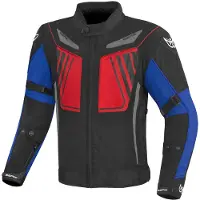Berik Nardo Evo Zwart Rood Blauw Waterdichte Textiele Motorjas Maat 50