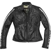 Black-Cafe London Toronto Dames Zwart Leren Motorjas Maat L