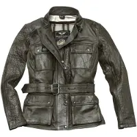 Black-Cafe London Madrid Donkergroen Dames Leren Motorjas Maat L