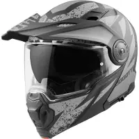 Bogotto FG-102 Safari Fiberglas Enduro Helm Zwart Grijs Maat XL