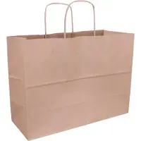 White Label Papieren draagtas bruin 350 x 260 x 140 mm (100 stuks)