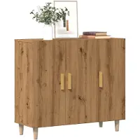 vidaXL Dressoir 90x34x80 cm bewerkt hout artisanaal eikenkleur