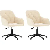 vidaXL Eetkamerstoelen draaibaar 2 st fluweel crèmekleurig
