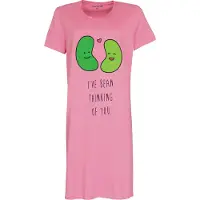 Temptation Dames Nachthemd - Satijnen Biesje - Bigshirt - Roze - Maat 3XL