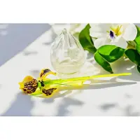 Loranto Glazen Iris Groot - Bruin Geel - Bloem van Glas - Bloemen - Kunstbloemen - Decoratie