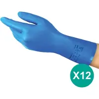 Ansell AlphaTec 37-310 - Huishouden, Chemische beschermende handschoenen, Nitril, Latexvrij, L, Blauw, 12 paar