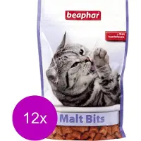 Beaphar 12x Malt Bits Tegen Haarballen Naturel 150 gr