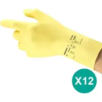 Ansell AlphaTec 87-086 - Chemische beschermende handschoenen, Huishouden, Latex, M, Geel, 12 paar