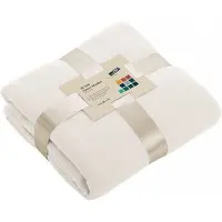 James & nicholson Fleece bankdeken/plaid - 10x - offwhite - 130 x 170 cm - 240 grams - pluisvrij - wasbaar