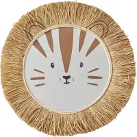 Vertbaudet XL Leeuw spiegel van rotan en raffia mokka