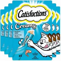 Catisfactions 6x Kattensnack Zalm Creamy 4 X 10 Gr