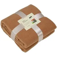 James & nicholson Fleece bankdeken/plaid - 10x - camel bruin - 130 x 170 cm - 240 grams - pluisvrij - wasbaar