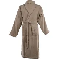 Tiseco - Badjas LINDU - katoen - badstof, met zakken - S/M, taupe