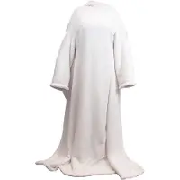 Unique living plaid lars met mouwen dove white -140x180cm