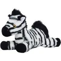 Sandy Knuffeldier Zebra Zowie - zachte pluche stof - wilde dieren knuffels - wit/zwart - 30 cm - Knuffeldier