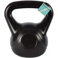 Merkloos Professionele 8kg Kettlebell Zwart Kunststof Cement Gevuld 24cm x 22cm x 18 cm Met Antislip Handvat Ideaal voor