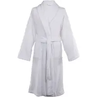 Tiseco - Badjas TRIGA - katoen - badstof, met zakken - L/XL, wit