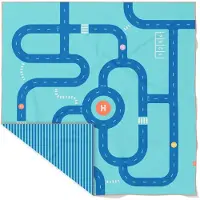 Konges Sløjd Quut Speel handdoek / Strandlaken On the Road XXL - 180x180cm - Blauw