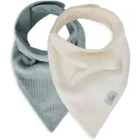 Jollein Slab Bandana Velvet Rib Sea Green/Ivory (2pack)
