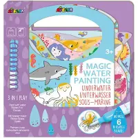 Avenir Magisch Waterschilderen: BOOK / ONDER WATER 21,7x2x22,7cm, 6 herbruikbare pagina's met 3-in-1 play, 3+