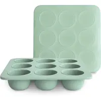 Mushie - Baby Food Freezer Tray - Cambridge Blue - 18.4 x 18.4 x 3.8 cm