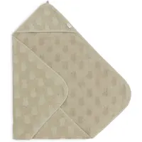 Jollein x Nijntje - Badcape Badstof 75x75cm - Baby Handdoek met Badcape, Omslagdoek, Badponcho Miffy Jacquard - Olive Green