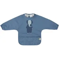 Trixie Afwasbare slab met mouwen - Mrs. Elephant - Slab voor kinderen - 100% Recycled Polyester - Eenvoudig schoon - Blauw