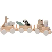 Jollein - Houten Speelgoedtrein - Jungle Jambo - Jungle Dieren - Houten Speelgoed Voertuig - 100% FSC