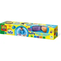 SES Creative My First Vingerverf - Fluffy 4 Kleuren - Vanaf 1 Jaar - 4 x 110 ml - Babyproof - Glutenvrij - Schoencadeautjes Sinterklaas