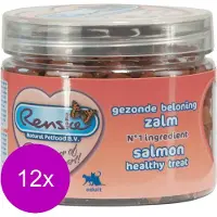 Renske 12x Kattensnack Gezonde Beloning Hartjes Zalm 100 gr