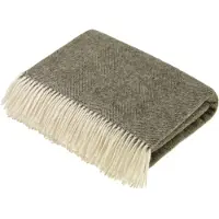 Bronte by moon Plaid Visgraat Vintage Grijs - Shetland Lamswol - 140x185 - Bronte by Moon Scotland