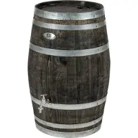 Barrelatelier Regenton nieuw "Black" 100 l. incl. kraan en vulgat in de deksel / Houten Regenton / Zwart