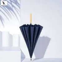 San vitale - Paraplu met Houten Handvat - Ø 105 cm - Paraplu opvouwbaar - Paraplu's - Blauw