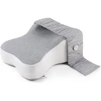 Somstyle Kniekussen Voor In Bed - Beenkussen voor Zijslaper - Schootkussen - Orthopedisch & Ergonomisch - Zijslaapkussen - Wit / Grijs