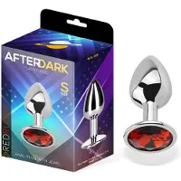 Afterdark - Butt Plug With Jewel Red Rubby Size S Aluminium