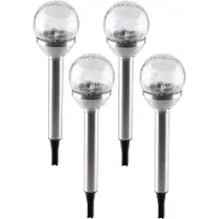 Grundig Solar tuinlamp - 4x - glazen bol - op zonne-energie - 25 cm - tuinverlichting