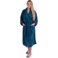 Hamams own Bamboe sauna badjas petrol van Hamams own - knuffelzachte hotelkwaliteit (70% bamboe) - maat XS t/m 3XL (+ nog 4 andere kleuren)