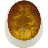 Naturel Collections Theelichthouder eivorm H20cm goud/wit goud Metaal