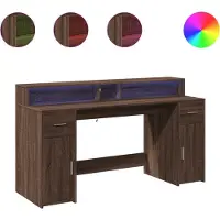 vidaXL Bureau met LED-verlichting 160x55x91 cm hout bruin eikenkleurig