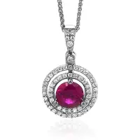 Orphelia Silver 925 Zh-7049 Pendant With Chain Zirconium ;Red Cz