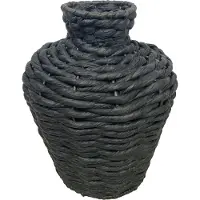 Cozy ibiza Vaas nature rond zwart 27 cm