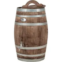 Barrelatelier Regenton nieuw "Brown" 50 l. incl. kraan, los deksel, handvat en gat voor de vulautomaat / Houten Regenton / Bruin