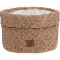 Jollein - Commodemandje - Commode Mandje voor Babykamer- 14x18cm - Opbermand - Check Knit Biscuit