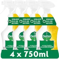 Dettol Antibacteriële Allesreiniger Spray - Sprankelende Citroen - 4 stuks - Voordeelverpakking