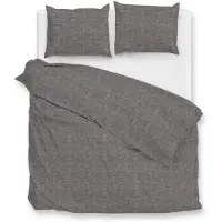 Zo! Home Zohome Dekbedovertrek Flanella di Lino Dark Grey - 100% Brushed-Cotton - 240 x 200/220 cm