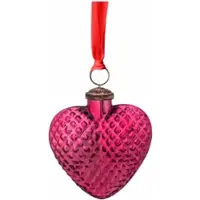 Pip studio Kerstornament Glass Heart Pink 10 cm (Set van 4)