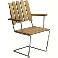 Grythyttan Stålmöbler A2 fauteuil Eiken olie-verzinkt frame